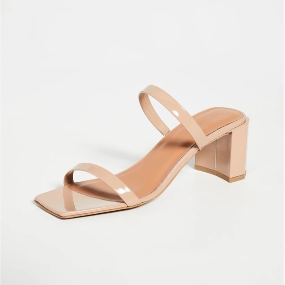 NWT BY FAR Tanya Patent Leather Nude Mule Heel size for 38 - Picture 1 of 7